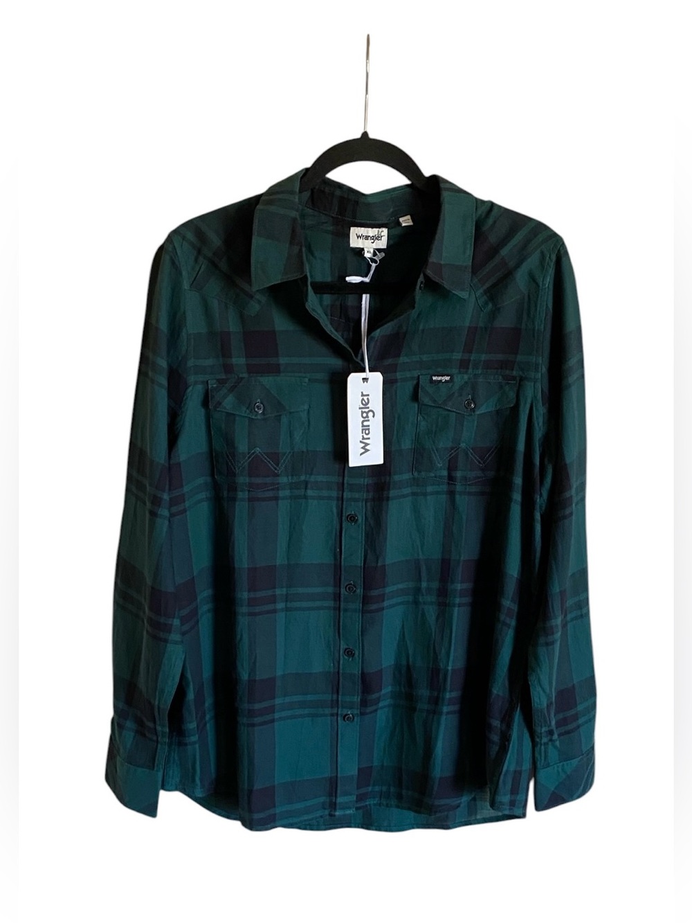 Women’s WRANGLER Western Wear Long Sleeve Plaid Button Down Top Size XL NWT
